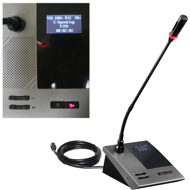 MiCWL 24 Gooseneck Digital Wired Microphone Discussion Conference System Built-in Speaker 24Desktop Chairman Delegate Mics