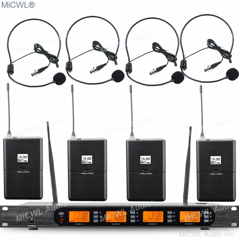 MiCWL Audio ACT707 Digital Wireless Karaoke Microphone System ULXD4 4 Channel Handheld Headset Lavalier Gooseneck Stage Sets