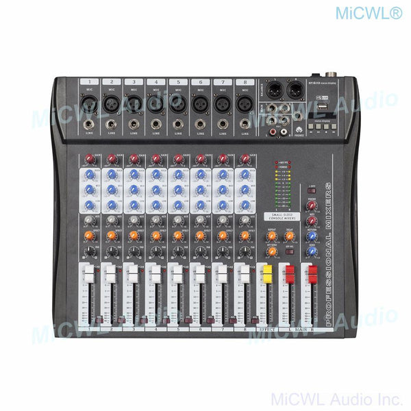 MiCWL Audio Mixer 8 Channel Microphone  Bluetooth Mixing Console Sound Mixer with 48V USB DSP