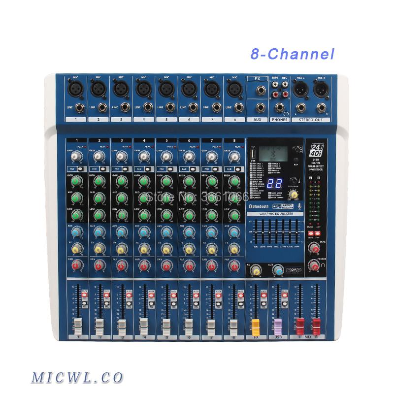 Professional Sound Console Mixer Stage Meeting Stereo USB Bluetooth 24Bit 40KHz 6-Channel  8-Channel  10-Channel Reverberation