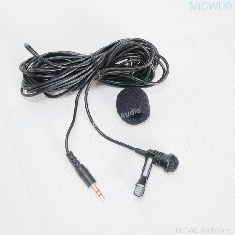 Clip-On Clip Lapel Cardioid Microphone with 3.5mm Stereo Jack Plug 6m Cable for Laptop PC Camera etc