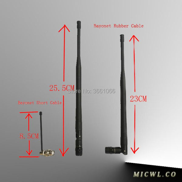 BNC Bayonet and TNC Screw Rubber Antennas Two Style For UHF Microphones