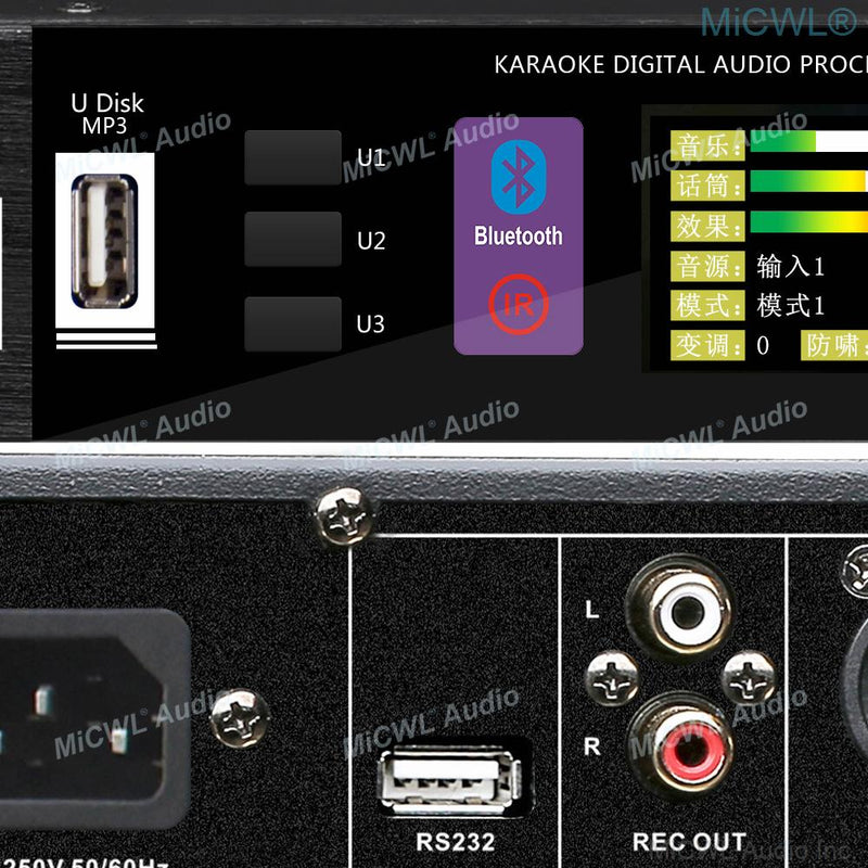 Pro KX-500 Digital Effector Processor Stage Studio 4 Microphone Input Bluetooth WiFi KX-200 Upgrade Version Laptop PC Software