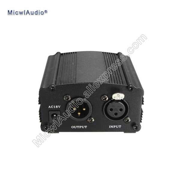 48V Phantom Power Supply XLR 3Pin input and output Power Adaptor For Condenser Recording Microphone