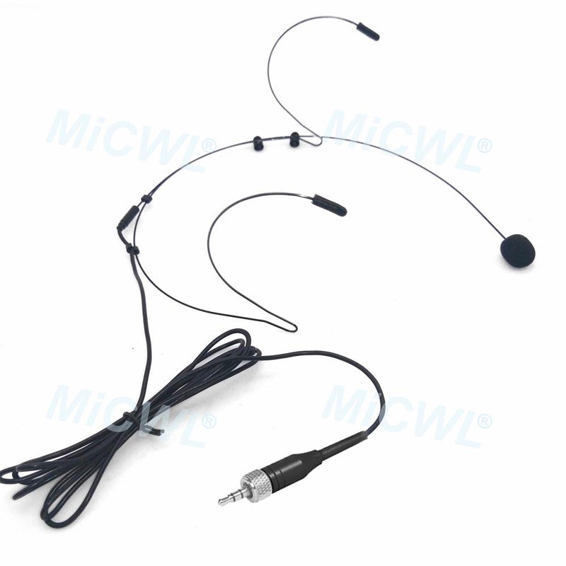 Black Omnidirectional Headset Microphone for Audio-Technica ATW Sennheiser G3 G4 Shure ULX UR AKG MiPro ACT 3.5mm Jack Condenser