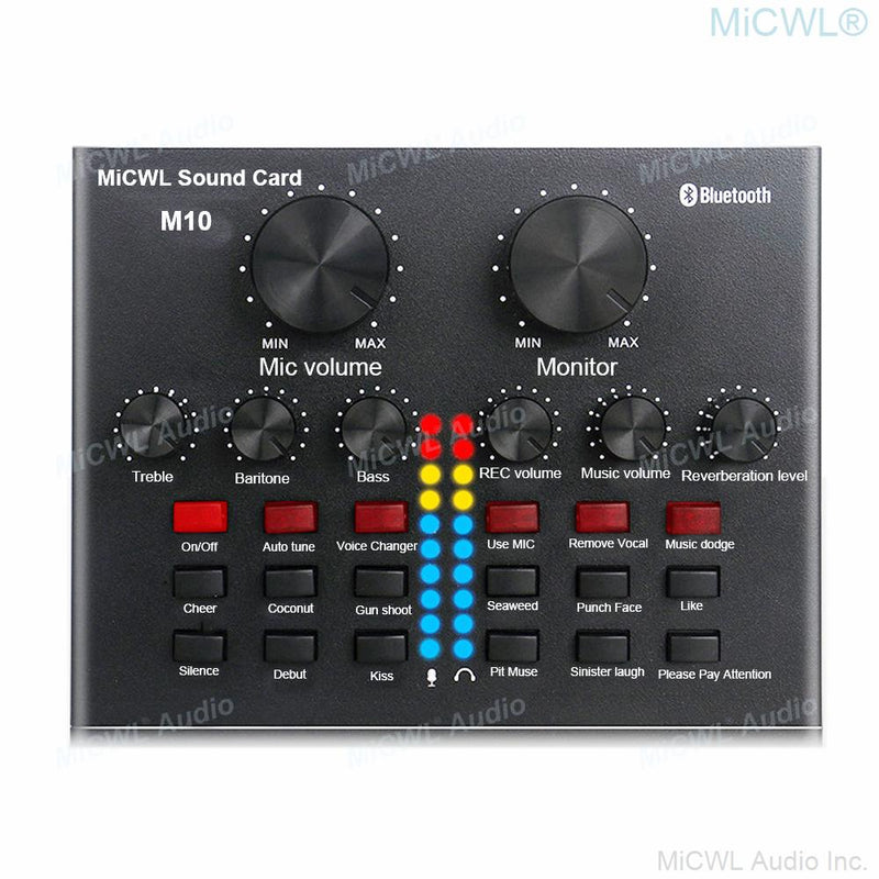 Pro Audio Live Sound Card Mixer for Condenser Dynamic Microphone PC Laptop Computer Network Karaoke Chat Sing - MiCWL Audio Inc