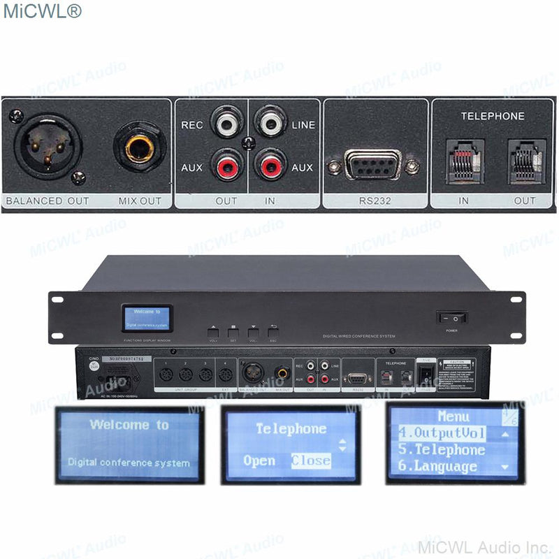 MXC600 Digital Desktop Gooseneck Microphone Meeting Room President Delegate Conference Discussing System MiCWL A351M-A3504 - MiCWL Audio Inc