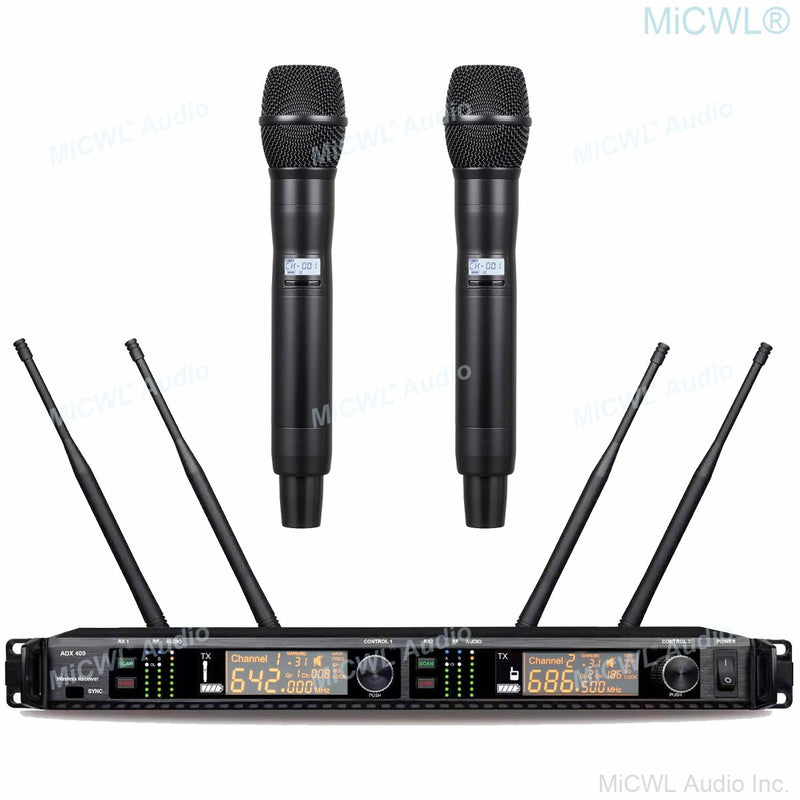 Original UHF Dual Channel AD4D DJ Karaoke Wireless Digital Microphone System 2 Betay87 Dynamic Handheld Mic Set AD4 Receiver