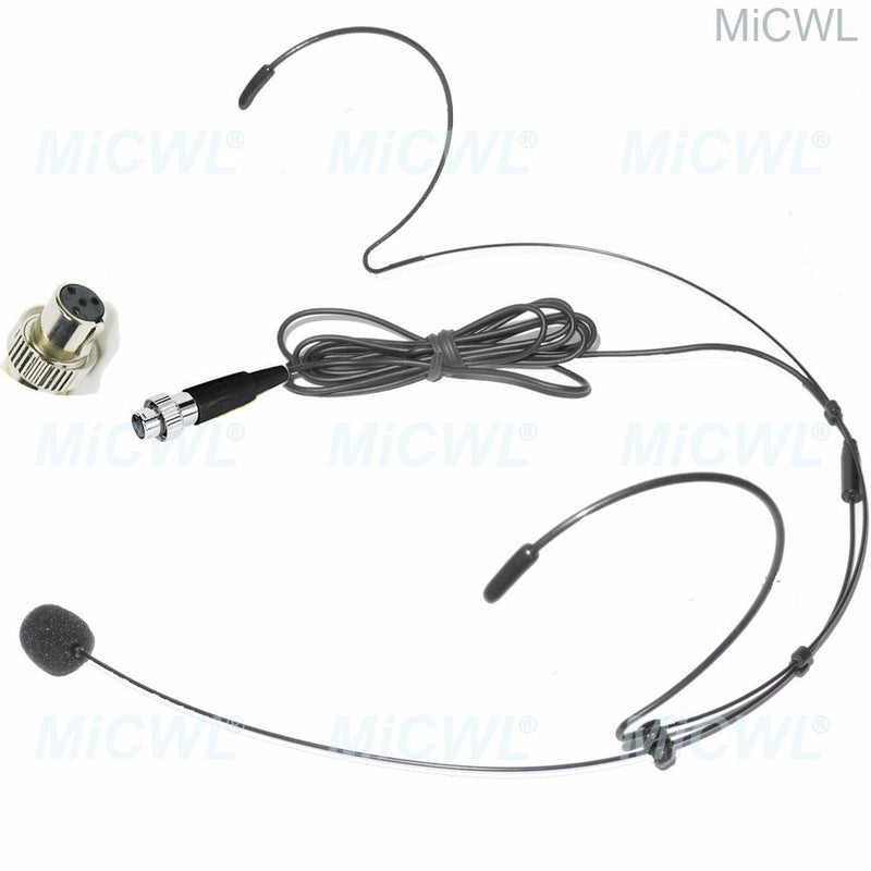 Pro Headset HeadMic Wireless Microphone For MiPro BodyPack Transmitter Omnidirectional Mic Black Color - MiCWL Audio Inc