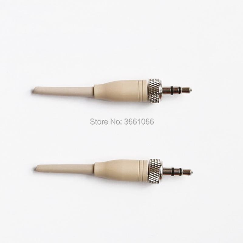 2Pcs Beige DIY 3.5mm 1/8 Screw Lock Stereo for Sennheiser Sony Headset Tie Clip Lavalier Mics Connector Audio Adapter