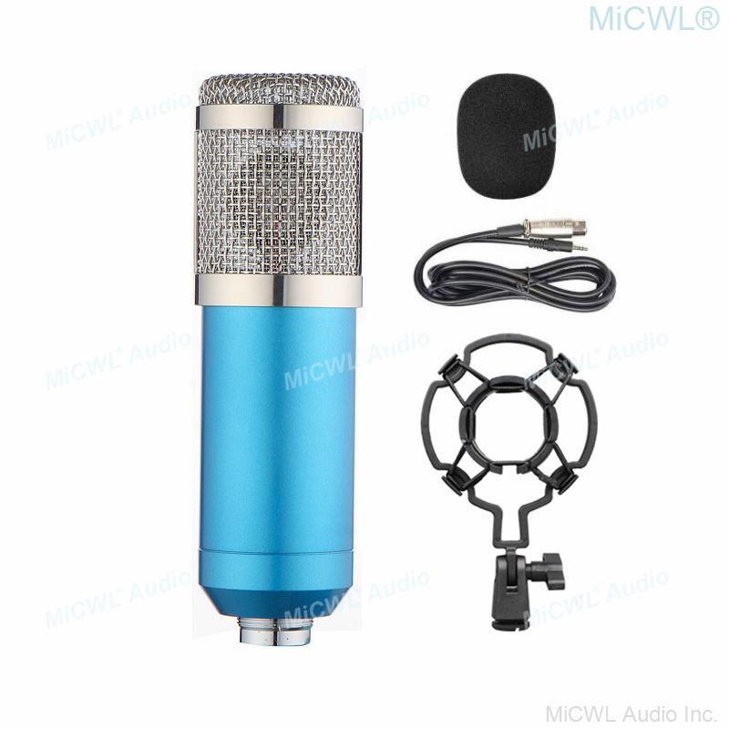 Professional Studio Recording Live Karaoke PC Sing Microphone Condenser Blue Mics Microfone with Shock Mount Desk Support