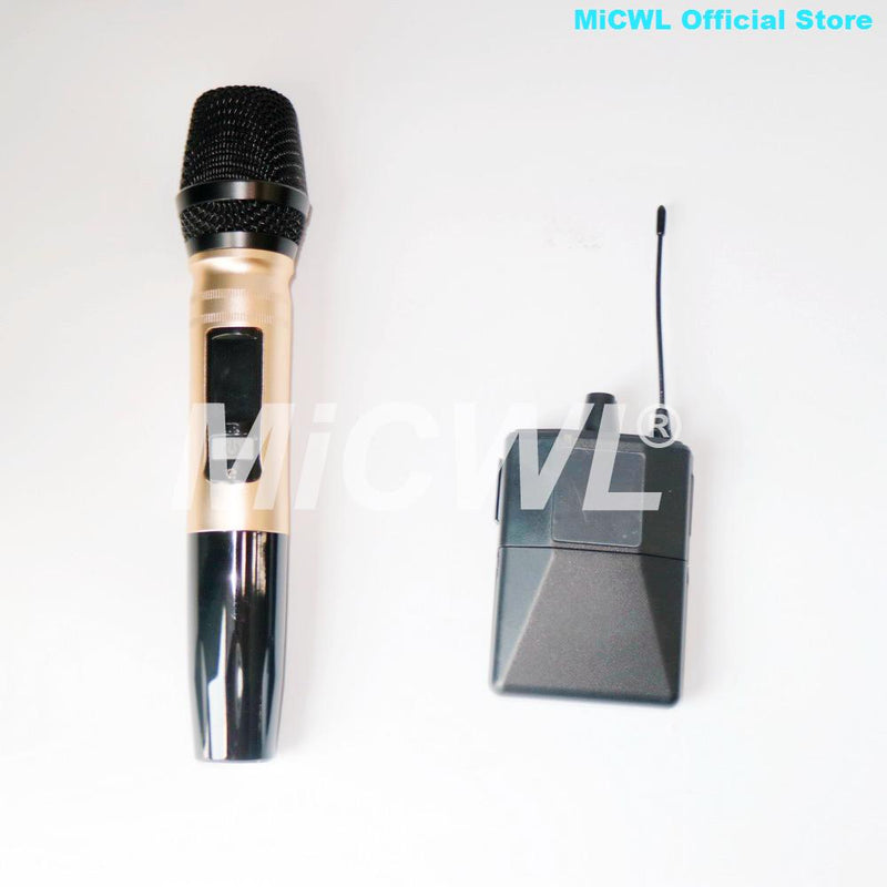 Very Portable 2 Channel Rechargeable Wireless Handheld Lavalier Karaoke Microphone System MiCWL TR2-H