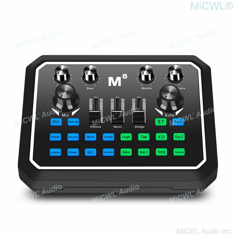 Pro Mobile Phone PC K1 Digital Sound Card Live Mixer M8 Audio Processor KMS 105 Condenser Recording Microphone Microfone