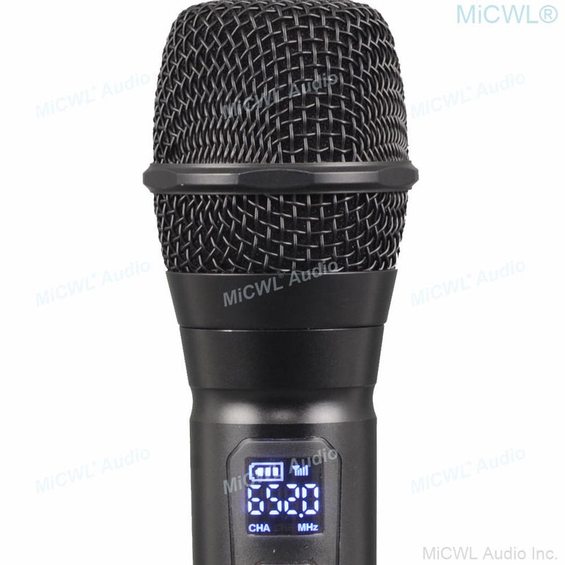 MiCWL U250 UHF 2 Channel Karaoke Wireless Microphones System Dual Metal Handheld Dynamic Mics