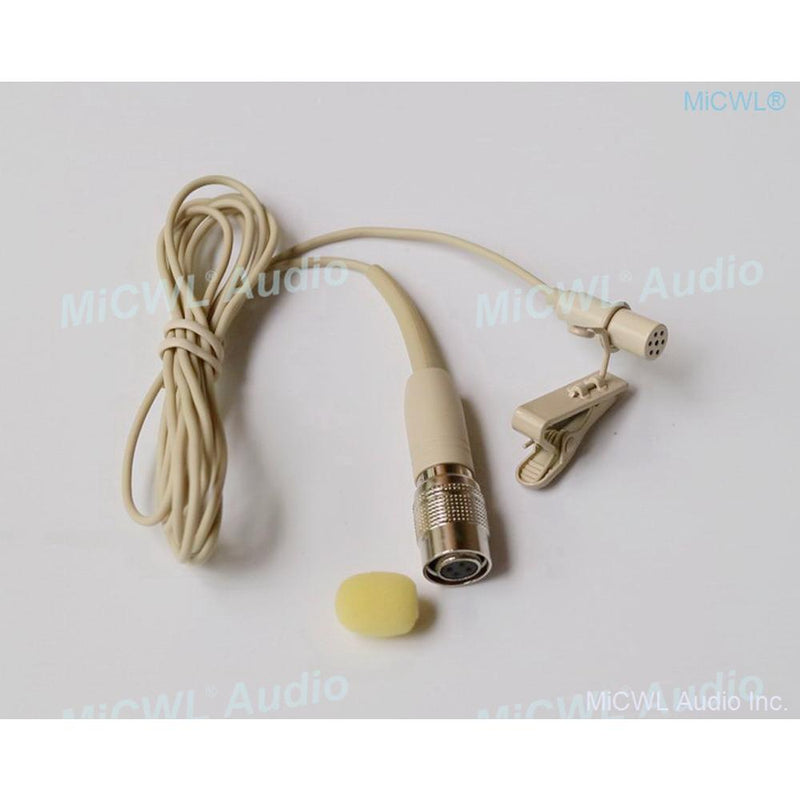 Beige Clip Lapel Microphone For Audio-Technica Wireless BeltPack Transmitter Hirose 4Pin Karaoke Sing Speech Instrument Mics