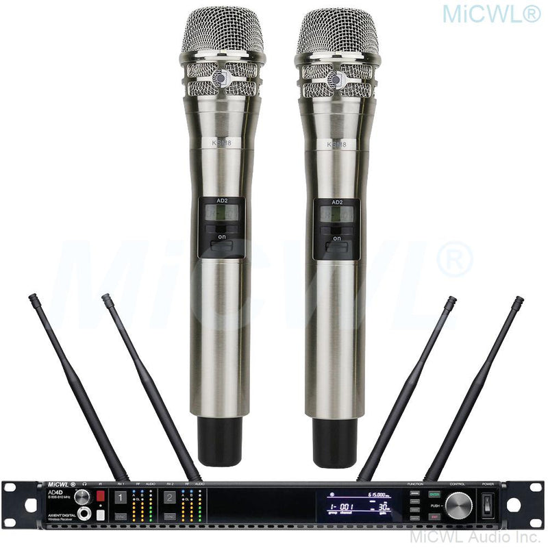 Original MiCWL AD4D True Diversity UR24D Wireless Microphone DJ Karaoke Stage Singing Digital Vocal Concert System 2 KSM8