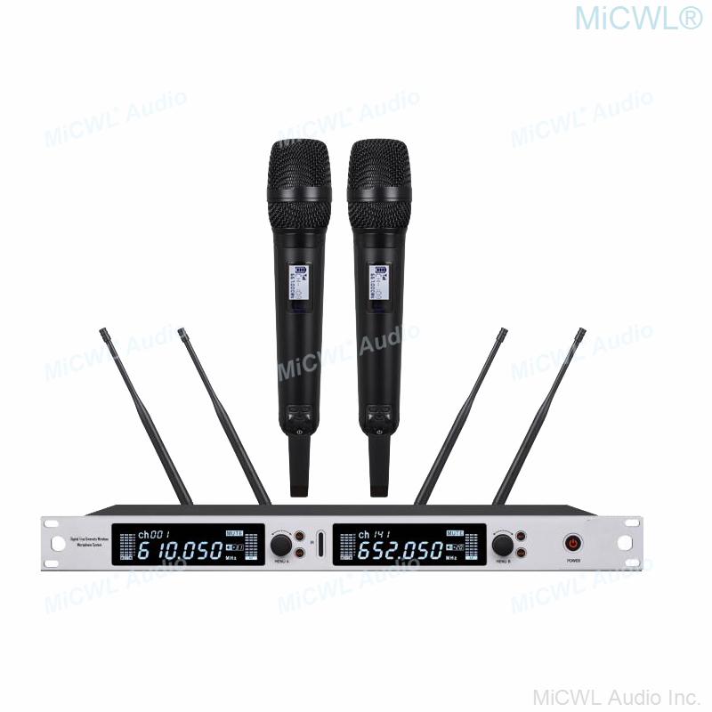 Professional EM6000 SM58 Digital Wireless Microphone System Beta87 Dual Channel SKM6000 4 Antenna True Diversity 400m Range