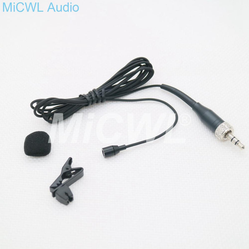 Mini Clip Lavalier Lapel Microphone for Sennheiser Belt Pack Wireless System 3.5mm Lock Jack Black Beige color