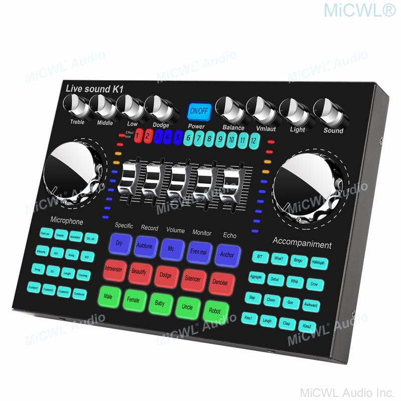 Digital Smartphone Computer Mixer 2 Channel PC Mobile Phone Network Live Video Recording Sound Mixing Console Preamps Card