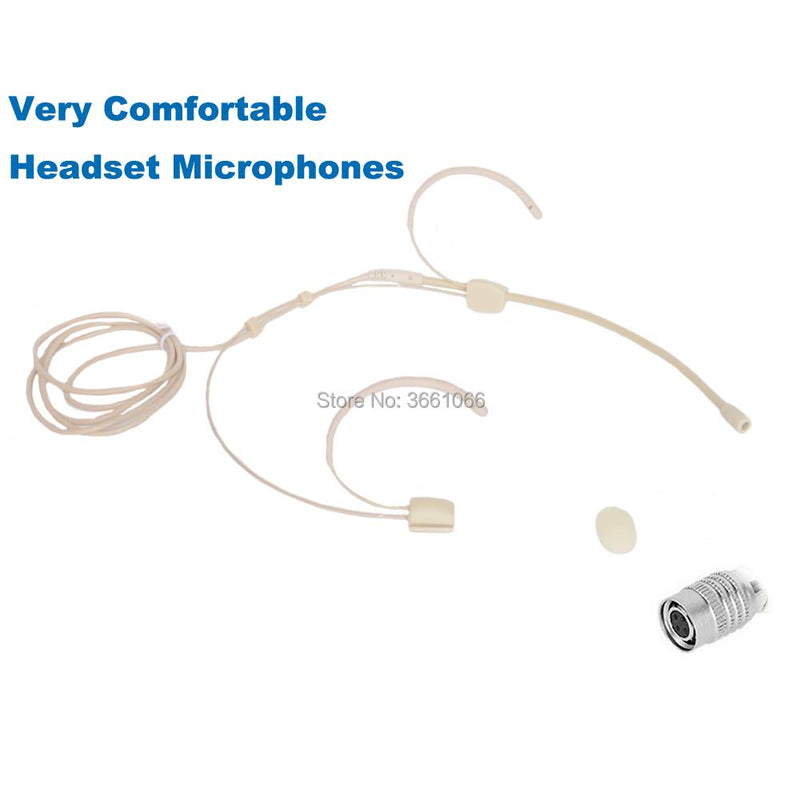 Pro Headworn Microphone Omidirectional Condenser Headset  the Hirose Connector Plug For Audio Technical Receiver AT002