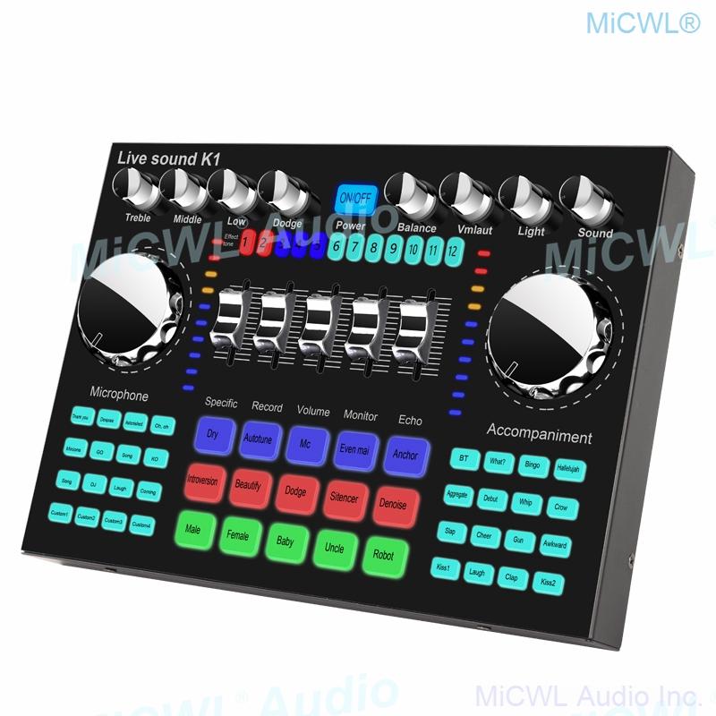 Pro Digital Computer Sound Card Audio Live Mixer for PC Mobile Phone Network Live Video