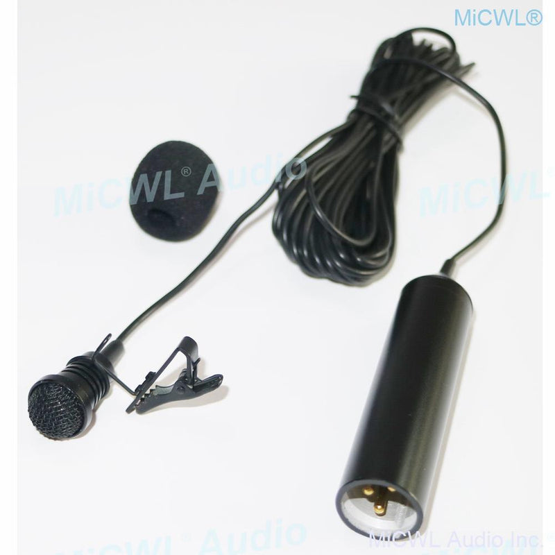 Tie Clips Cardioid Condenser Lavalier Microphones XLR 3Pin 48V Phantom Power Mics 5m Cable