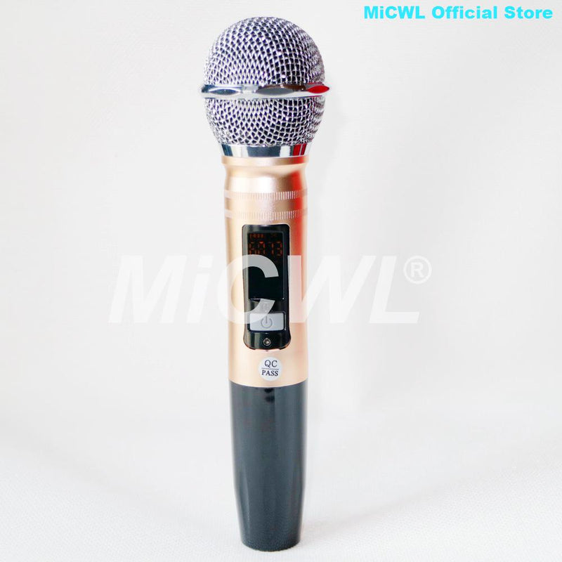 Very Portable 2 Channel Rechargeable Wireless Handheld Lavalier Karaoke Microphone System MiCWL TR2-H