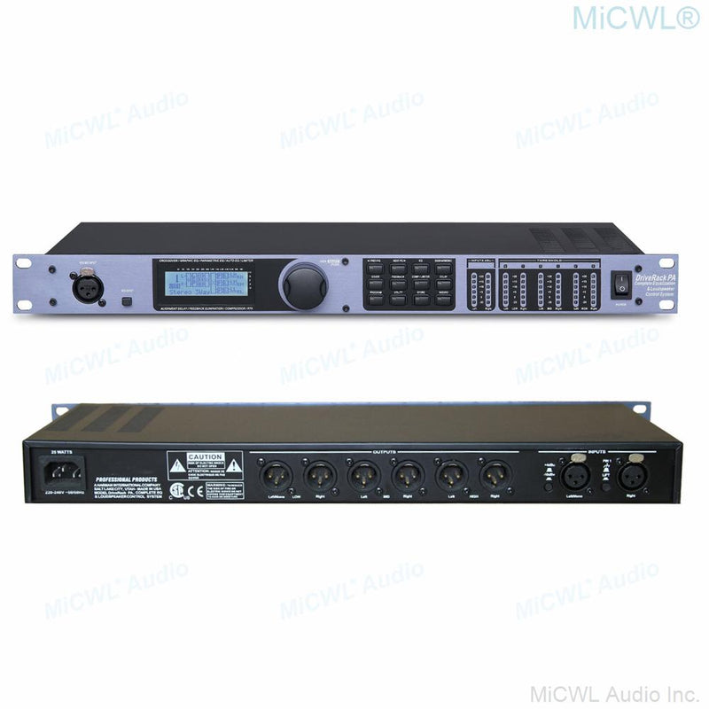 PA Audio Digital Signal Processor 2 In 6 Out Professional Stage Advanced Crossover Effect Processor