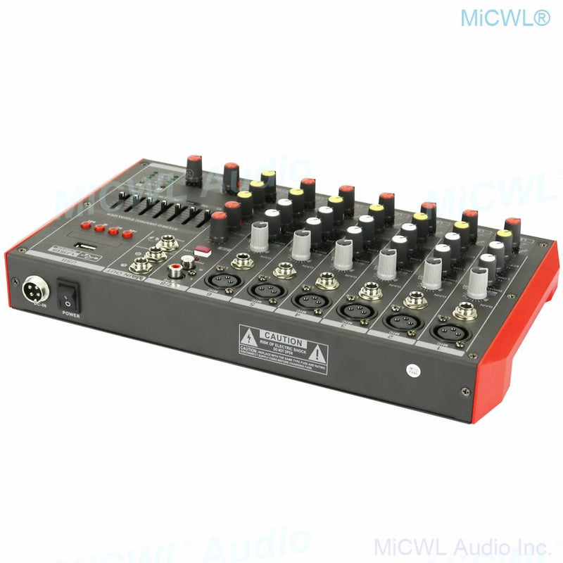 Bluetooth Mixer 8 Microphone Channel 8-Input 2-Bus A Stereo Sound Mixing Console With USB 48V Phantom Power XLR 3Pin 6.5mm Line