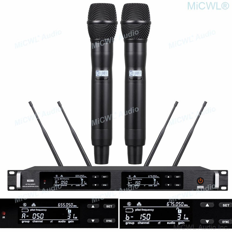 Professional UR24D Audio Wireless Microphone 2 UR2 Handheld Digital True Diversity Stage vocal concert Mics Sets 4 Aerial