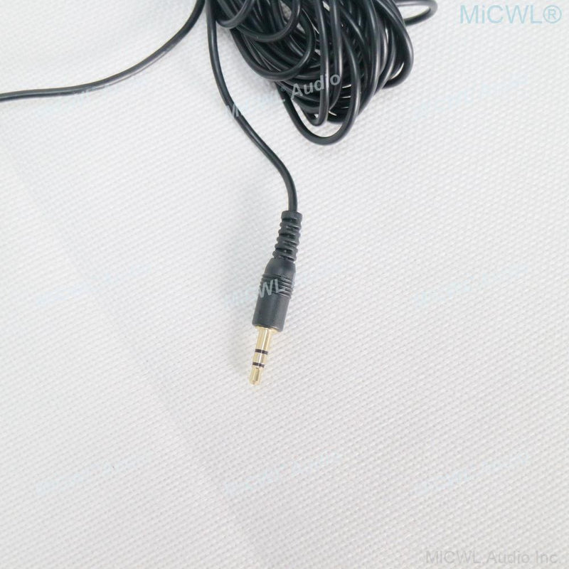 Clip-On Clip Lapel Cardioid Microphone with 3.5mm Stereo Jack Plug 6m Cable for Laptop PC Camera etc