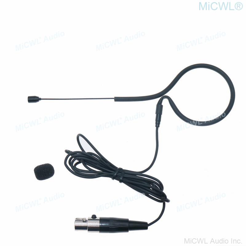 Hidden Beta53 Black Earset Headset Microphone For Shure Wireless Mic System TA4F Connector Dual Single ear Hook Mike