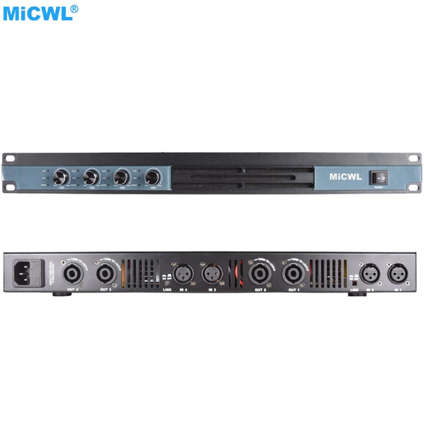 Standard 19" 1U Rack 2 / 4 Channel High Power 7000W Peak Amplifier Digial AMP 2600 / 5200 Watt MiCWL D6400 D6200 Top Quality