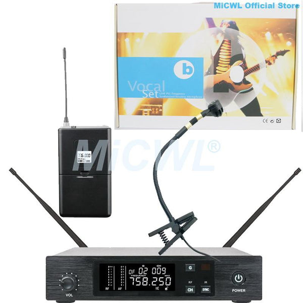 QLX UHF Digital Wireless Instrument Cardioid Microphone Karaoke Stage Performance Gooseneck Instruments Mic MiCWL D100