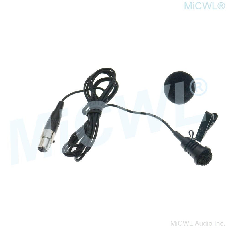 Tie Clip Lavalier Lavalier Microphone for Shure 4Pin Mini XLR ULX SLX PGX GLX QLX Wireless BeltPack Black Cardioid Mic