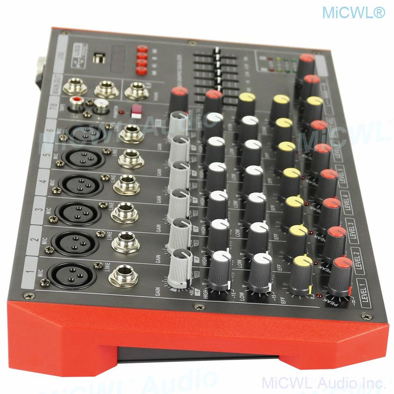 Bluetooth Mixer 8 Microphone Channel 8-Input 2-Bus A Stereo Sound Mixing Console With USB 48V Phantom Power XLR 3Pin 6.5mm Line