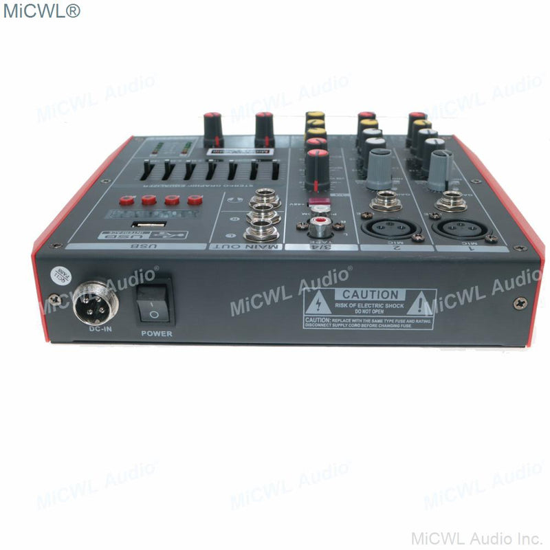 MG4 MiCWL Portable Bluetooth 4 Channel Audio Mixer Sound Mixing Console for Studio Stage Microphone USB 48V EQ