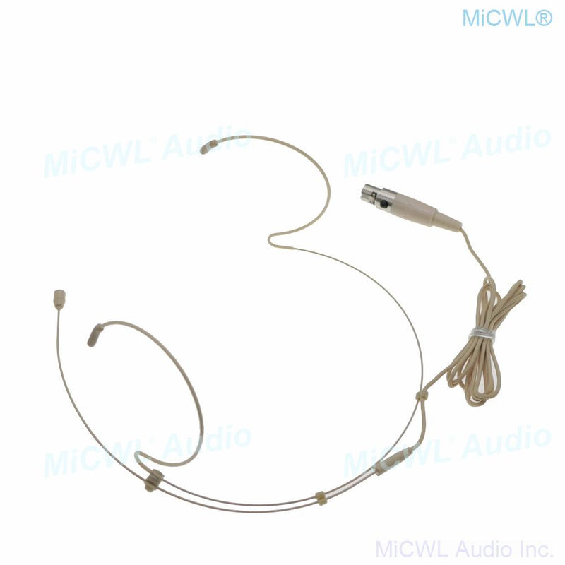 Beige Double ear Headset Audio Microphone For Shure BeltPack XLR mini 4Pin