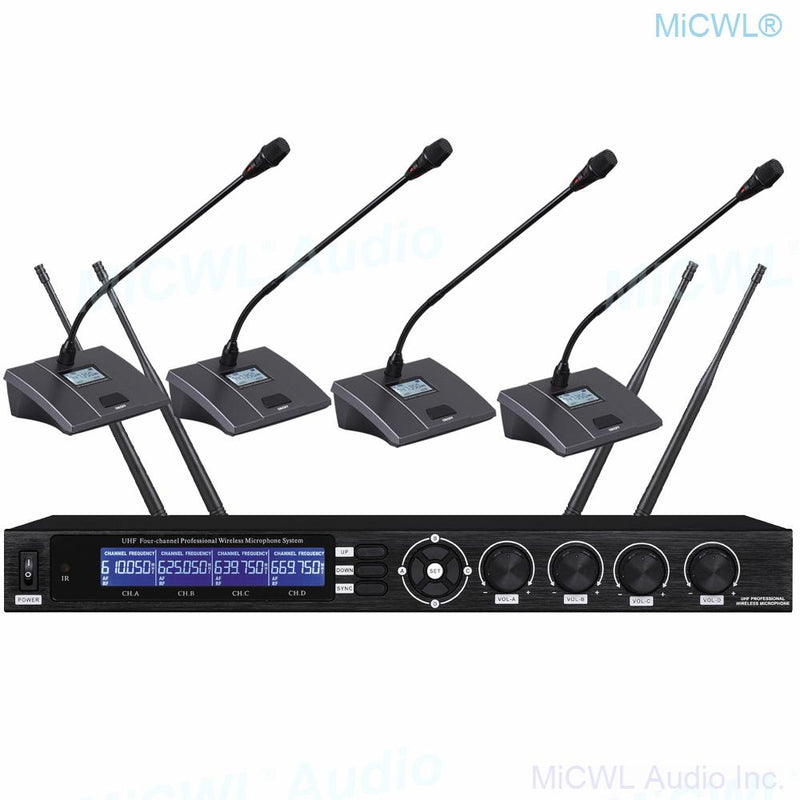 UHF 4 Mics Channel Digital Wireless Stage Performance Microphone System 4 Handheld Vocal 4 Headset Lavalier Desktop Voice Sets