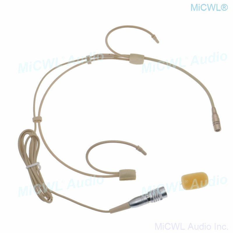 CS90 Beige ATW Ear Hook Headset Cardioid Microphone for Audio Technica Wireless BeltPack Karaoke Sing Stage Studio Speech