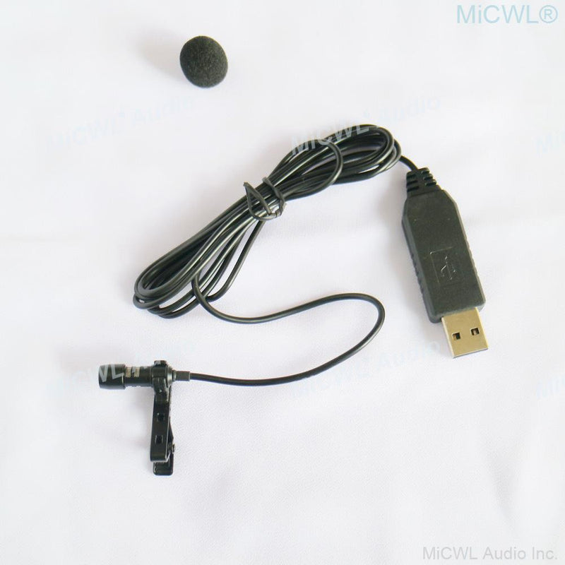 Black USB Microphone Tie Clip Lavalier Computer Laptop Mics