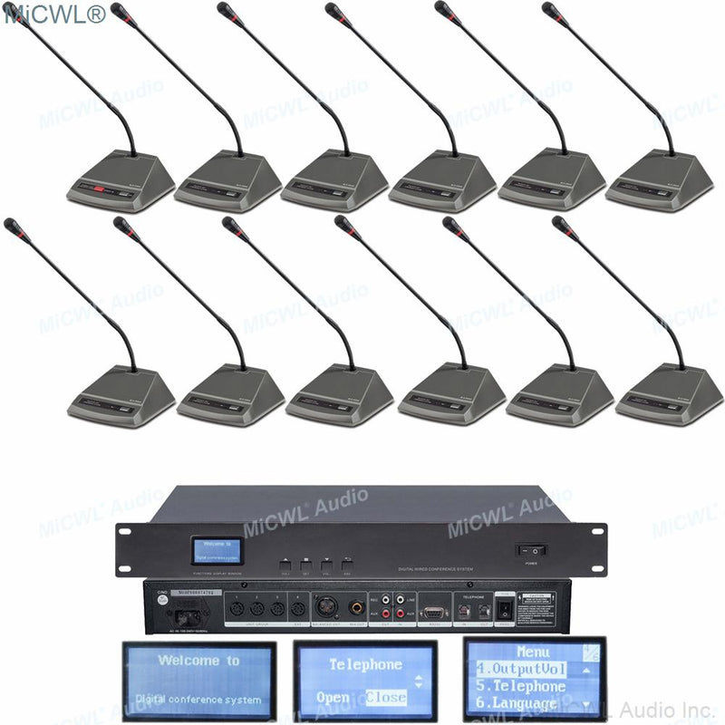 MXC600 Digital Desktop Gooseneck Microphone Meeting Room President Delegate Conference Discussing System MiCWL A351M-A3504 - MiCWL Audio Inc