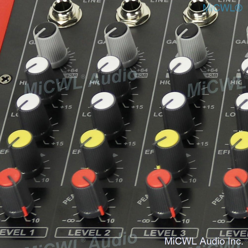 Portable 8 Channel Bluetooth Mixer Sound Mixing Console MG8 USB 48V Karaoke Music Computer Live Mixer 7-Band EQualizer - MiCWL Audio Inc