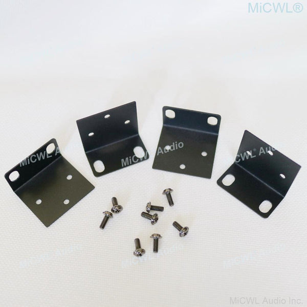 4 Pcs Strong Metal Rack Mount ear Mounting Jointing 16pcs Screw Cap For Frame Box 1U 19" Two Versions - MiCWL Audio Inc