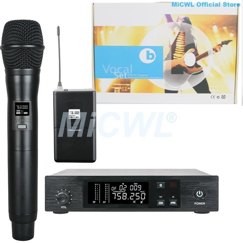 MiCWL D100 UHF Wireless Audio Microphone Karaoke Stage Home Church School Headset Handheld Lavalier Microphones System