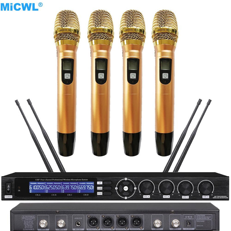 Pro ew400 G4 SKM9000 Digital Wireless 4 Golden Color Handheld DJ Karaoke Mics Microphone System