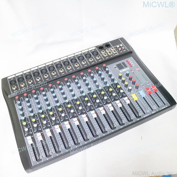 MiCWL Bluetooth 12 Channel Audio Mixer Mixing Console Wireless Wired Microphone Sound Mixer one year guarantee - MiCWL Audio Inc