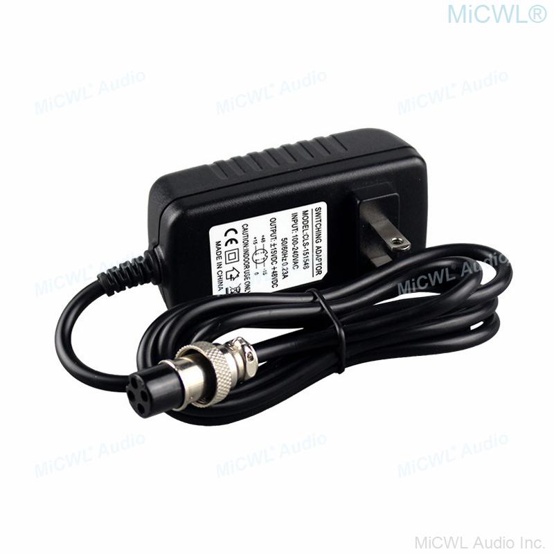 Mixer Power Adapter inout 110V-240V output DC15V and 48VDC 4Pin connector for sound console