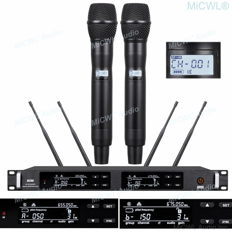 Hot Sale High-End UR24D UHF True Diversity Dual Beta87 Handheld Digital Wireless Karaoke Microphone System 500M Range