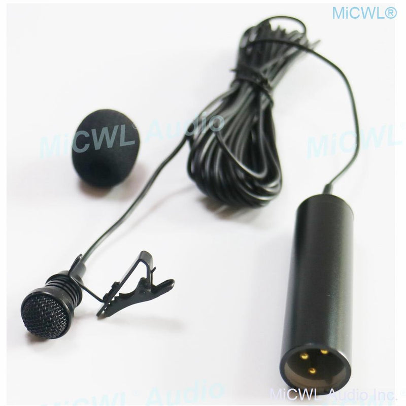 Tie Clips Cardioid Condenser Lavalier Microphones XLR 3Pin 48V Phantom Power Mics 5m Cable